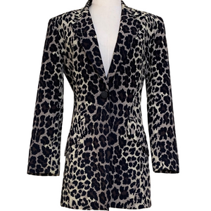 Vintage Cache Women’s Animal Print Longline Blazer Jacket E.C.G.I Paris Size‎ 4